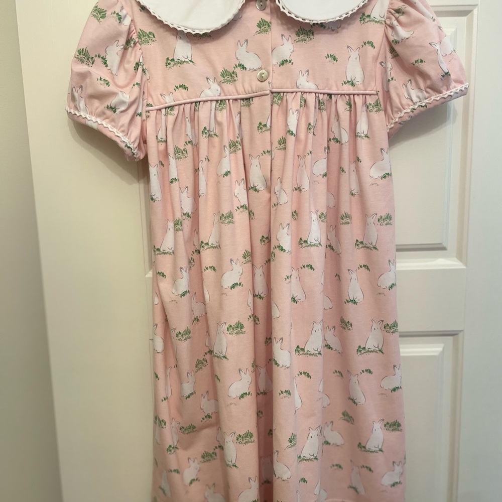 Charming Pink Bunny Print Kids Dress